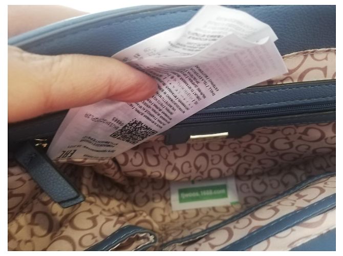 Borsa Guess in pelle blu - vista 6
