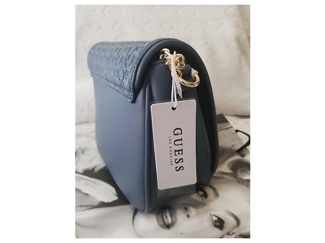 Borsa Guess in pelle blu - vista 8