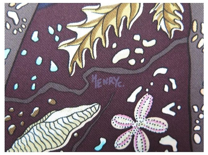 Hermès HERMES CHEMINS DE GARRIGUE CHRISTINE HENRY SCIARPA IN SETA ANTRACITE + SCATOLA Grigio antracite - vista 5