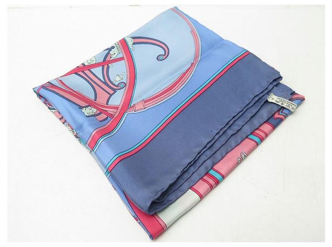 Hermès SCIARPA LATHAM SQUARE DI HERMES WASHINGTON 90 SETA SCIARPA IN SETA BLU - vista 10