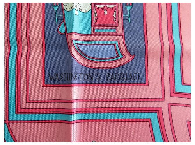 Hermès SCIARPA LATHAM SQUARE DI HERMES WASHINGTON 90 SETA SCIARPA IN SETA BLU - vista 3