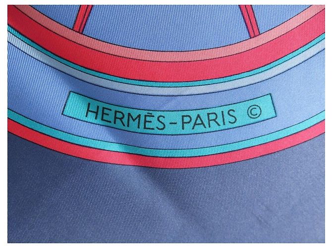 Hermès SCIARPA LATHAM SQUARE DI HERMES WASHINGTON 90 SETA SCIARPA IN SETA BLU - vista 4