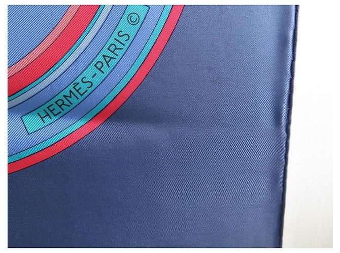 Hermès SCIARPA LATHAM SQUARE DI HERMES WASHINGTON 90 SETA SCIARPA IN SETA BLU - vista 9