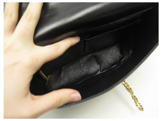 Céline VINTAGE CELINE HANDTASCHE MIT KNOTENVERSCHLUSS IN SCHWARZER LEDERHANDTASCHE - Ansicht 11