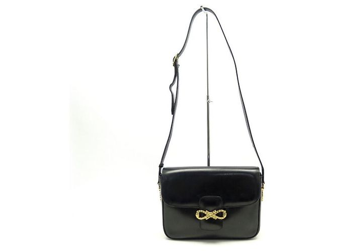 Céline VINTAGE CELINE HANDTASCHE MIT KNOTENVERSCHLUSS IN SCHWARZER LEDERHANDTASCHE - Ansicht 2