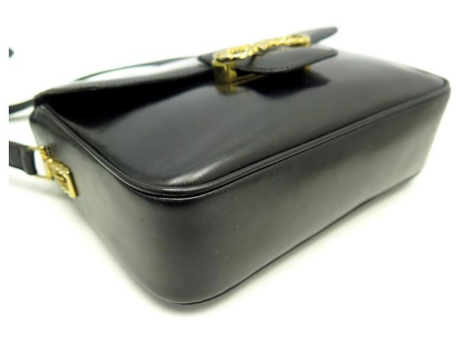 Céline VINTAGE CELINE HANDTASCHE MIT KNOTENVERSCHLUSS IN SCHWARZER LEDERHANDTASCHE - Ansicht 3