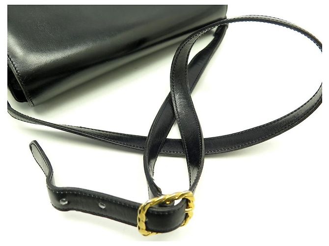 Céline VINTAGE CELINE HANDTASCHE MIT KNOTENVERSCHLUSS IN SCHWARZER LEDERHANDTASCHE - Ansicht 5