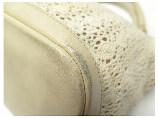 LANCEL FRENCH FLAIR UMA BOLSA06118 EM COURO ECRU E RENDA + BOLSA - vista 5