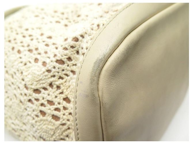LANCEL FRENCH FLAIR UMA BOLSA06118 EM COURO ECRU E RENDA + BOLSA - vista 6