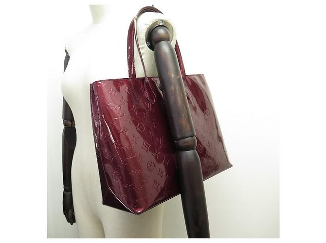 LOUIS VUITTON WILSHIRE MM BORSA A MANO MONOGRAM IN VERNICE BORSA A MANO CABAS Bordò - vista 9