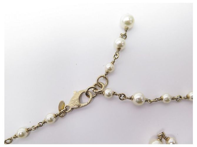 COLLANA NUOVA CHANEL COLLANA LOGO CC E PERLE D'ORO + COLLANA DI PERLE A SCATOLA - vista 3