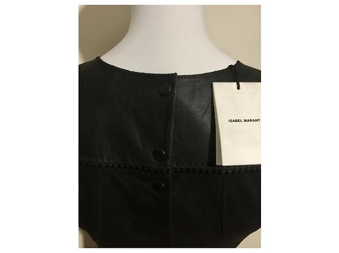 Isabel Marant Abito in pelle sfacciata, Nuovo con etichette Nero - vista 10