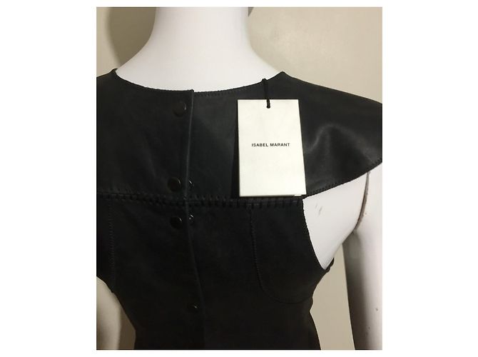 Isabel Marant Abito in pelle sfacciata, Nuovo con etichette Nero - vista 12