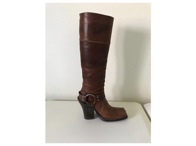 Stivali Dior in pelle marrone taglia 35 - vista 12