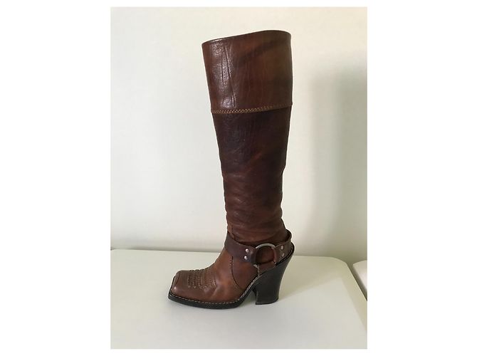 Stivali Dior in pelle marrone taglia 35 - vista 14