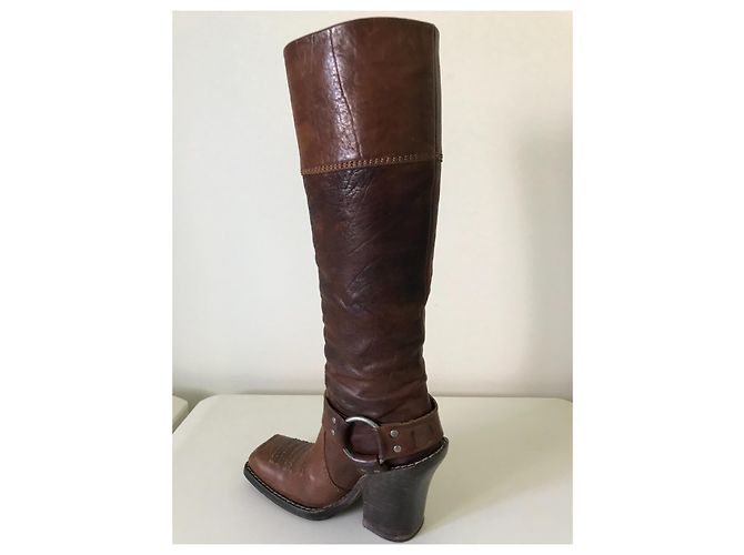 Stivali Dior in pelle marrone taglia 35 - vista 5