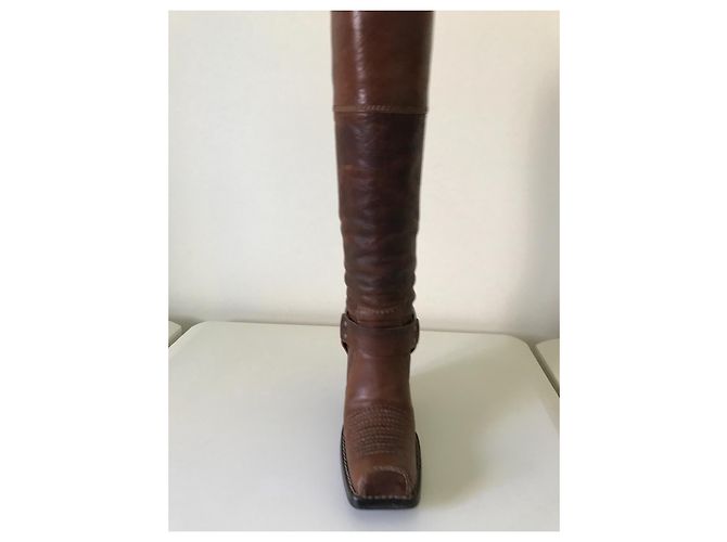 Stivali Dior in pelle marrone taglia 35 - vista 6