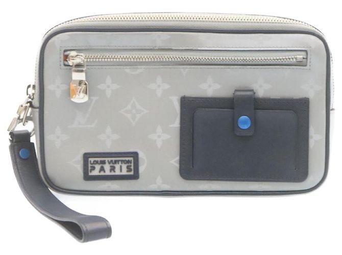 LOUIS VUITTON Pochette Satellite Alpha con monogramma argento M44171 LV Auth knn059 - vista 13