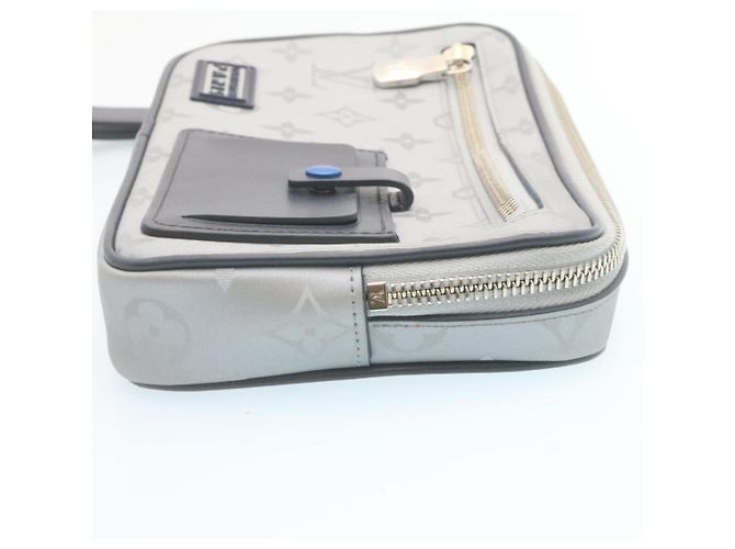 LOUIS VUITTON Pochette Satellite Alpha con monogramma argento M44171 LV Auth knn059 - vista 3