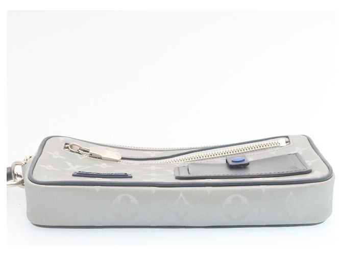LOUIS VUITTON Pochette Satellite Alpha con monogramma argento M44171 LV Auth knn059 - vista 6