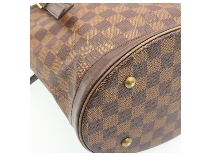 Bucket LOUIS VUITTON Damier Ebene Marais Borsa a tracolla a secchiello N42240 LV Auth lt169 - vista 16