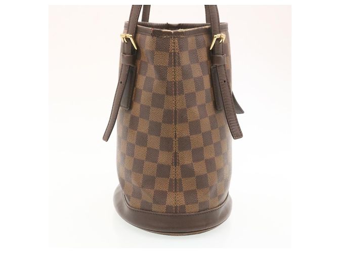 Bucket LOUIS VUITTON Damier Ebene Marais Borsa a tracolla a secchiello N42240 LV Auth lt169 - vista 3