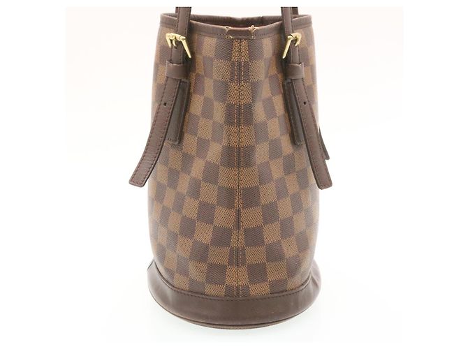 Bucket LOUIS VUITTON Damier Ebene Marais Borsa a tracolla a secchiello N42240 LV Auth lt169 - vista 4