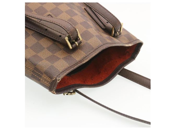Bucket LOUIS VUITTON Damier Ebene Marais Borsa a tracolla a secchiello N42240 LV Auth lt169 - vista 6