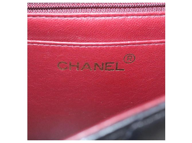 CHANEL Chain Turn Lock Diana Matelasse Shoulder Bag Lamb Skin Black Auth knn076 - view 17