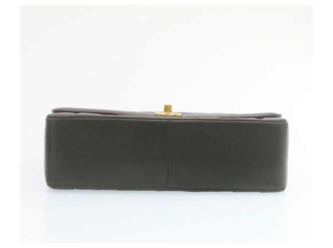 CHANEL Chain Turn Lock Diana Matelasse Shoulder Bag Lamb Skin Black Auth knn076 - view 5