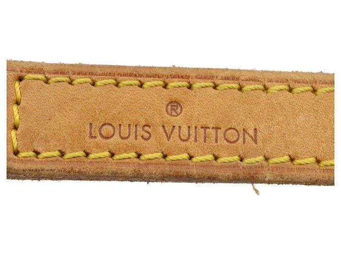 LOUIS VUITTON Schulterriemen Leder Beige LV Auth hk278 - Ansicht 6