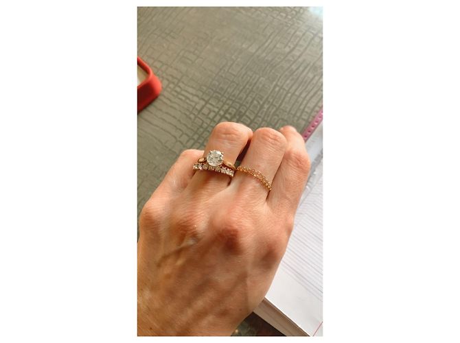 Autre Marque Krappenbesetzter Brillant-Diamant-Ehering (dito Schicksal von Cartier) Weiß - Ansicht 5