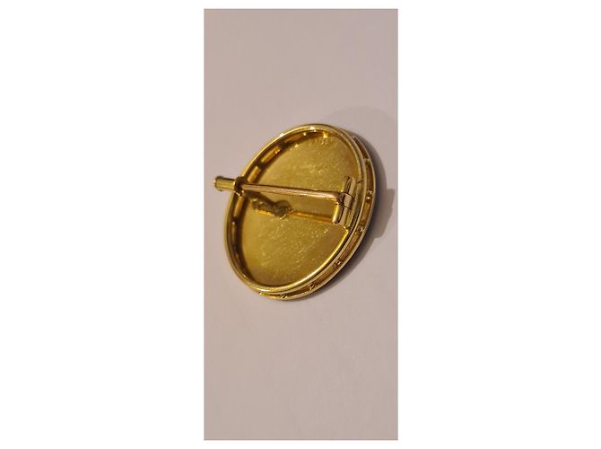 Autre Marque Spilla Mona Lisa in smalto blu e oro 18ct - vista 11