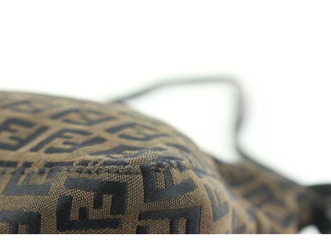 Fendi Borsa a spalla Pochette Zucchino FF Monogram Marrone - vista 4