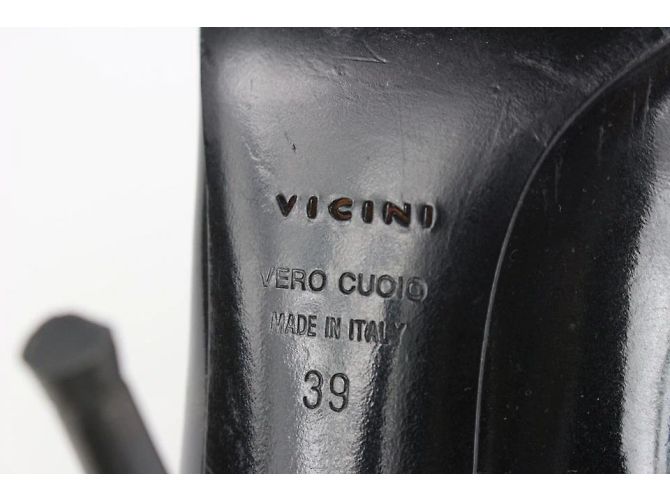 Vicini Size 39 Décolleté in vernice nera x raso 2V1209 - vista 11