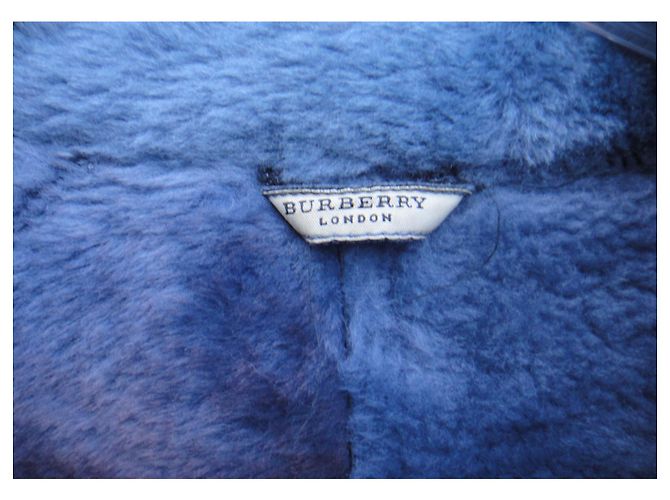 Burberry Lammfelljacke Größe M Blau - Ansicht 5