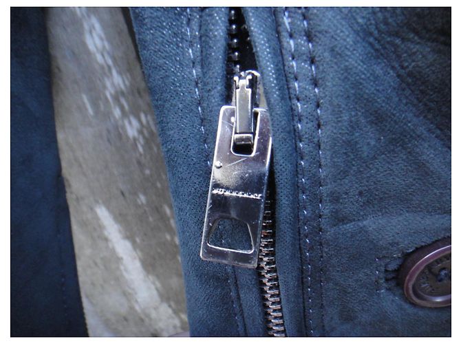 Burberry Lammfelljacke Größe M Blau - Ansicht 6