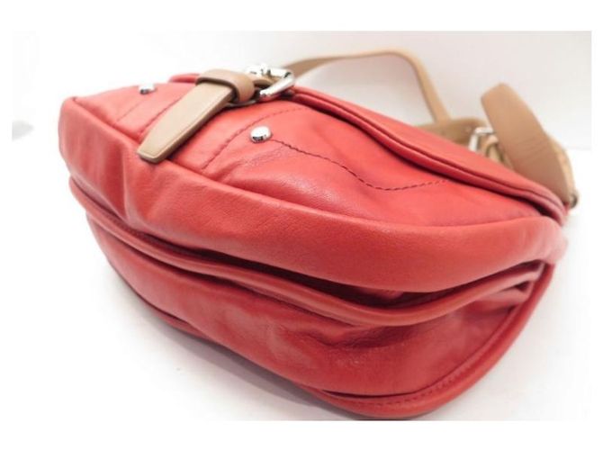 Borsa a tracolla Longchamp Besace in pelle arancione beige - vista 3