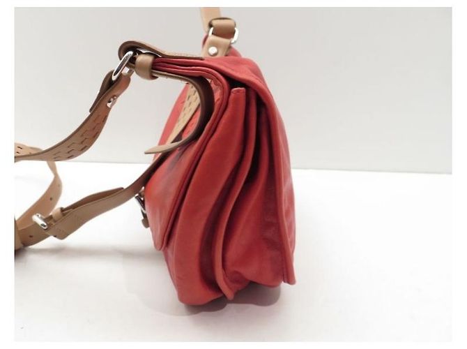 Borsa a tracolla Longchamp Besace in pelle arancione beige - vista 5