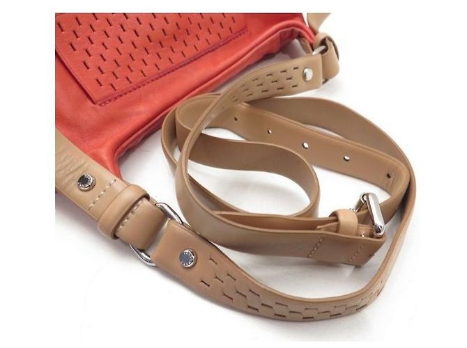 Borsa a tracolla Longchamp Besace in pelle arancione beige - vista 7