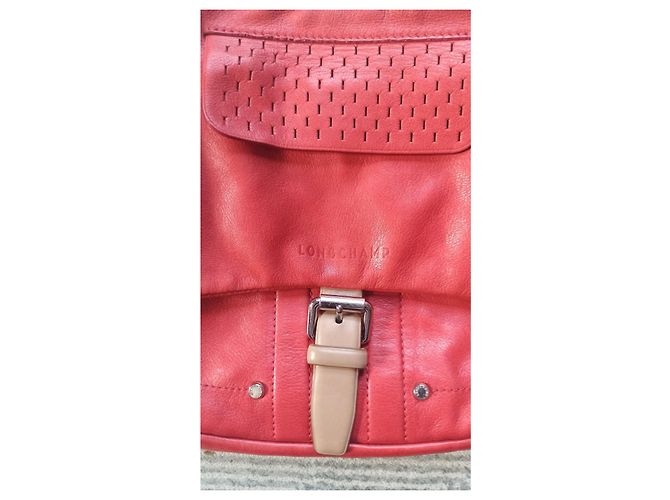 Borsa a tracolla Longchamp Besace in pelle arancione beige - vista 8