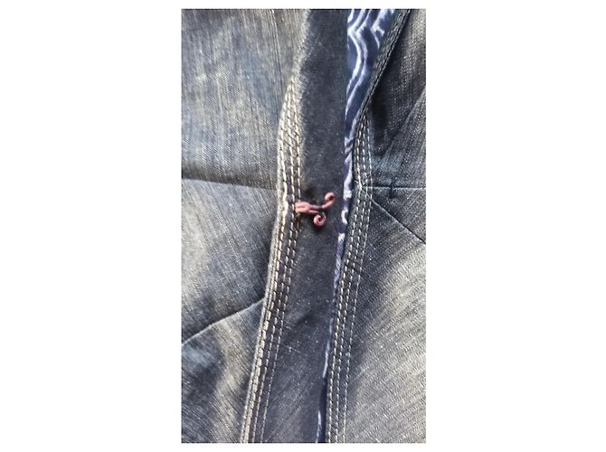 Giacca aderente Jean Paul Gaultier grigio blu seta cotone lino Grigio antracite - vista 5
