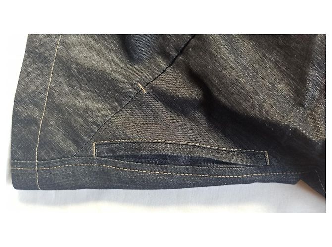 Giacca aderente Jean Paul Gaultier grigio blu seta cotone lino Grigio antracite - vista 7