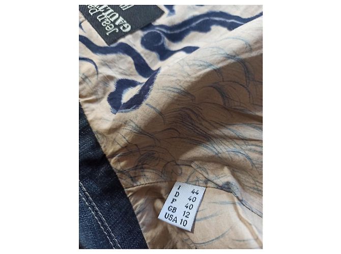 Giacca aderente Jean Paul Gaultier grigio blu seta cotone lino Grigio antracite - vista 9