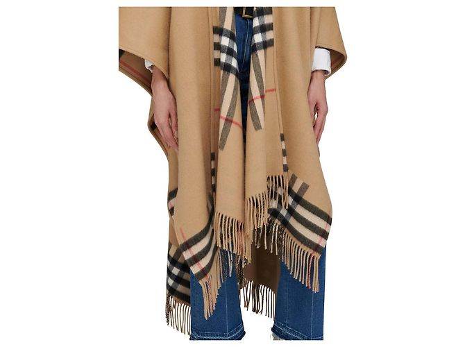 BURBERRY CAPE REVERSIBLE CACHEMIRE LAINE CHECK KAMEL - Ansicht 10