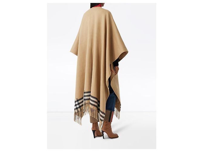BURBERRY CAPE REVERSIBLE CACHEMIRE LAINE CHECK KAMEL - Ansicht 7