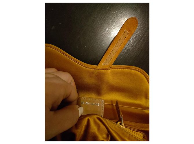 Borsa Saddle Christian Dior in Satin Giallo - vista 2