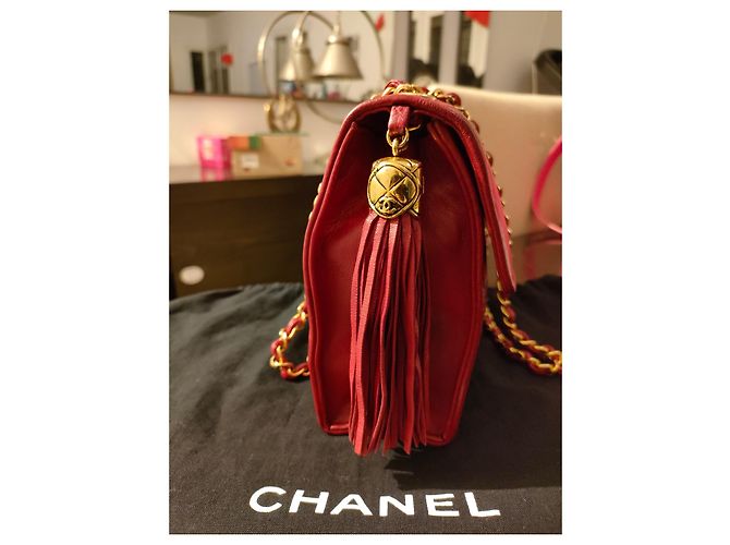 Borsa Chanel in pelle rossa Rosso - vista 4