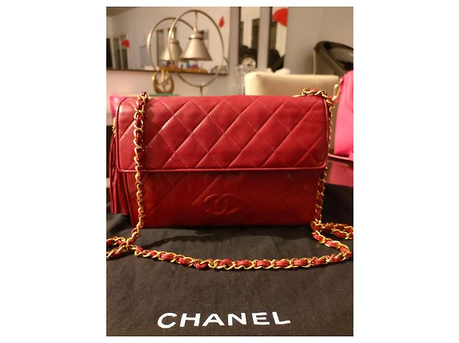 Borsa Chanel in pelle rossa Rosso - vista 5