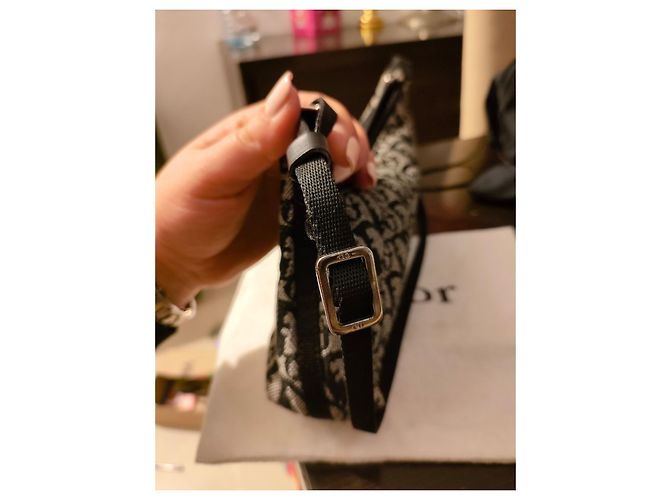 Borsa Christian Dior in tela nera e bianca Nero Bianco - vista 2